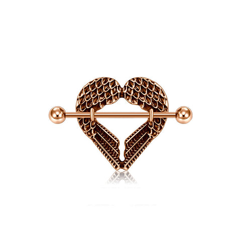 1 Pair Nipple Ring Barbell Rings Bars Body Piercing Jewelry Nipple Shield Ring Heart shape 16mm 26mm