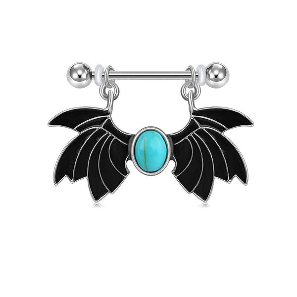 1 Pair Nipple Ring Body Piercing Jewelry Nipple Shield Ring with bat design
