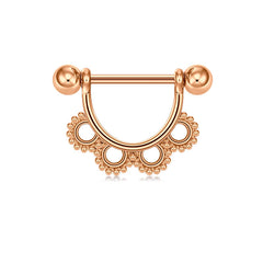 1 Pair 14mm Nipple Ring Set Stainless Steel Nipplerings Shield Piercing Jewellery four circles