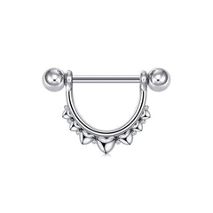 1 Pair 14mm Nipple Ring Set Stainless Steel Nipplerings Shield Piercing Jewellery 7 hearts