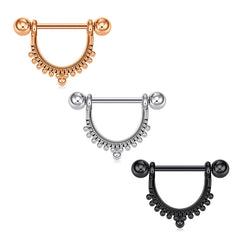 1 Pair 14mm Nipple Ring Set Stainless Steel Nipplerings Shield Piercing Jewellery balls dangle