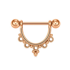 1 Pair Shield Nipple Ring Barbell Rings Bars Body Piercing Jewelry for Women Men Hollow design