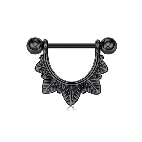 1 Pair Shield Nipple Ring Barbell Rings Bars Body Piercing Jewelry for Women Men Hollow design