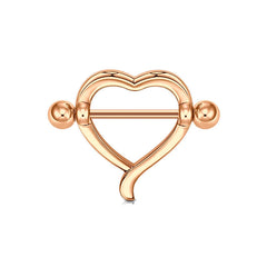 1 Pair 16mm Stainless Steel Nipple Ring Nipple Shield Ring Body Piercing Jewelry Heart