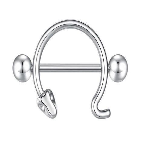 1 Pair 16mm Silver Nipple Ring Barbell Rings Bars Body Piercing Jewelry Nipple Shield Ring