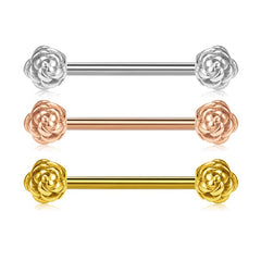 14G 16mm Nipple Rings flower design Nipplerings Piercing Jewelry Nipple Barbell