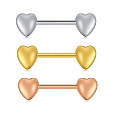14G 16mm Nipple Rings Surgical Steel Nipplerings Piercing Jewelry Heart shape