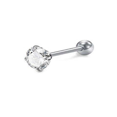 CZ Tongue Rings Surgical Steel Tongue Piercing Jewelry 14 Gauge 16mm