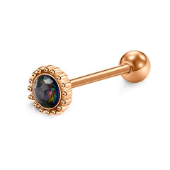 14 Gauge 16mm Tongue Rings Straight Barbells Silver rose gold with stone