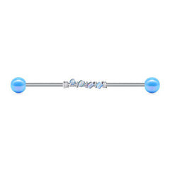 Industrial with Bead Around Industrial Barbell Piercing 38mm 14G for women men