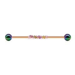 Industrial with Bead Around Industrial Barbell Piercing 38mm 14G for women men