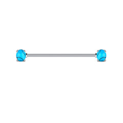 14G Stainless Steel Industrial Barbell Piercing 38mm for women men Turquoise External Thread