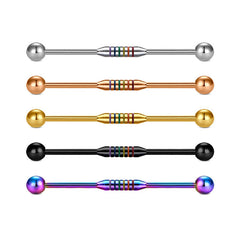 Ear ring Industrial Bars Stripes Industrial Barbell Piercing 14G 38mm External Thread