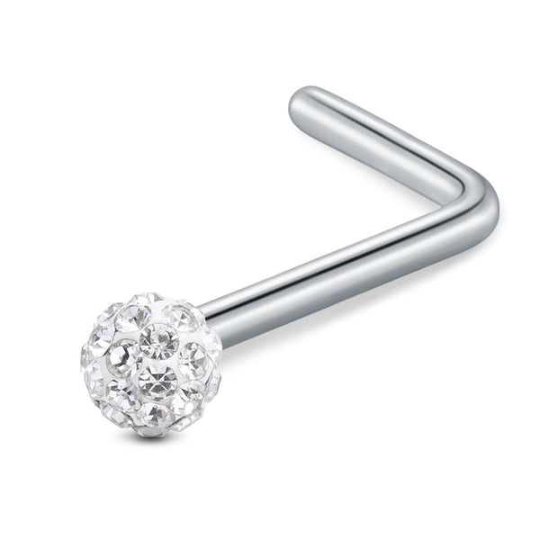 Silver Crystal Nose Stud