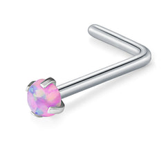 Pink Opal Top Nose Rings