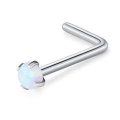 White Opal Top Nose Rings