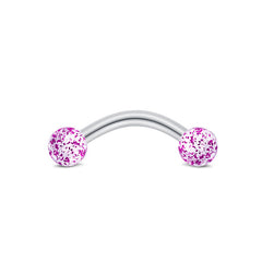 Curved Barbell 16G Rook Eyebrow Piercing Jewelry Multi Color Pearl Ball 8/10MM 1.2mm Curved Barbell