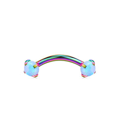 Curved Barbell 16G Opal Rook Eyebrow Piercing Jewelry Multi Color 1.2mm Lip Barbell 8mm 10mm