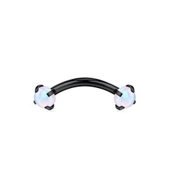 Curved Barbell 16G Opal Rook Eyebrow Piercing Jewelry Multi Color 1.2mm Lip Barbell 8mm 10mm
