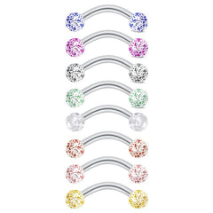 Curved Barbell 16G Rook Eyebrow Piercing Jewelry Multi Color Pearl Ball 8/10MM 1.2mm Curved Barbell