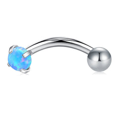 Curved Barbell 16G Opal Rook Eyebrow Piercing Jewelry Multi Color 1.2mm Lip Barbell 8mm