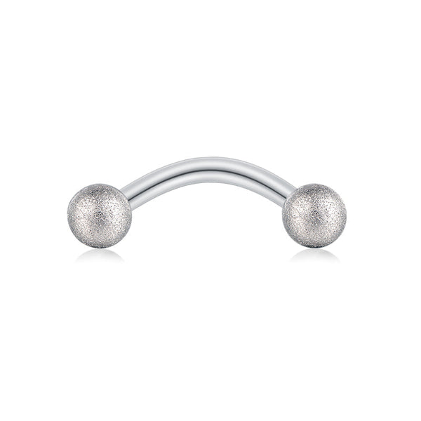 Curved Barbell 14G 12/18mm Bar 1.6mm Tongue Nipple Eyebrow Piercing Rings Matte Balls