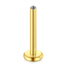16G Internally Replacement Threaded Labret Bar Stainless Steel Silver Gold Available