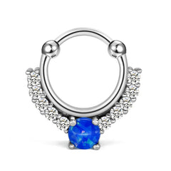 Opal 16G 10MM Septum Ring Helix Hoop Earring Nose Ring for Women
