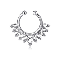 14G HorseShoe Hollowed Out Fake Septum Nose Ring Hoop