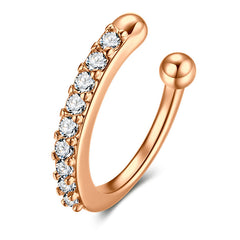 Mulit-color Semi - ring with diamonds ear clip