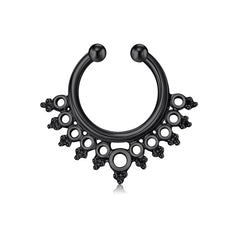 14G HorseShoe Hollowed Out Fake Septum Nose Ring Hoop