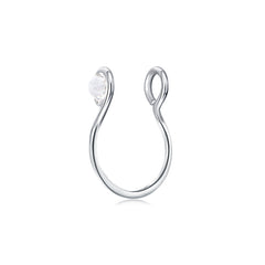 20G Small Circle Point Drill Fake Nose Ring Hoop