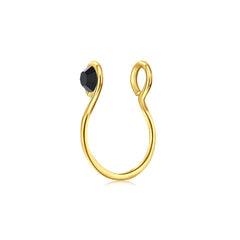 20G Small Circle Point Drill Fake Nose Ring Hoop