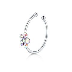 20G Small Flowers Fake Nose Ring Hoop