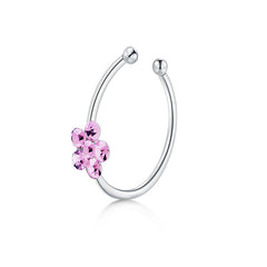 20G Small Flowers Fake Nose Ring Hoop