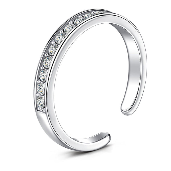 Diamond single-layer toe ring