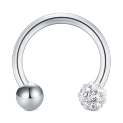 Crystal Ball Septum Ring 16G 8MM Nose Helix Cartilage Hoop Earring Piercing