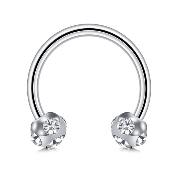 Septum Ring Horseshoe CZ Inlaid Helix Earring Piercing