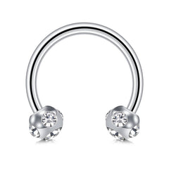 Septum Ring Horseshoe CZ Inlaid Helix Earring Piercing