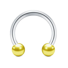 Horseshoe Pearl 16G Septum Ring Helix Earring Piercing