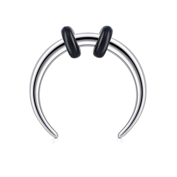 Sheep's Horns Septum Ring 16G 8MM with Silicone Strip