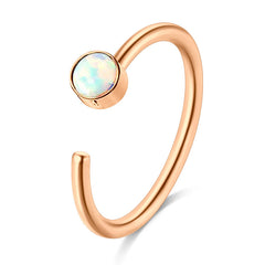 Opal Nose Rings Hoops