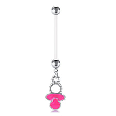 Pregnancy Belly Rings 14G Pacifier Pendant Acrylic 25MM Blue Red Available