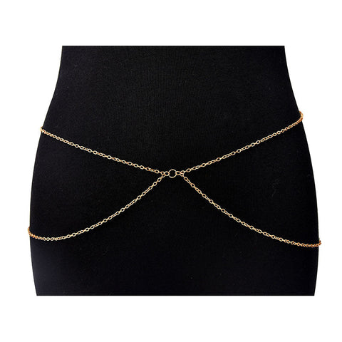 Fashionable Double Layered Belly Waist Chain Sexy Body Chain Silver Rose Gold Available