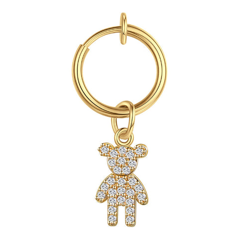 Gold Bear Fake Belly Ring Clip On Belly Button Rings Fake Navel Piercing Non Piercing