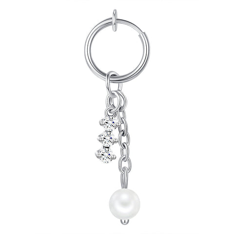 Fake Belly Ring With Crystal Dangle Clip On Belly Button Rings Fake Navel Piercing