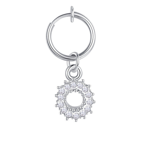 Fake Belly Ring With CZ Hoop Dangle Clip On Fake Belly Button Ring No Pierced Navel Ring