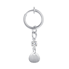 Clip On Fake Belly Ring For Women Shell Dangle Non Piercing Fake Navel Piercings Jewelry