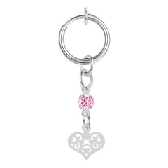 Heart Dangle Clip On Fake Belly Ring For Women Non Piercing Fake Navel Jewelry