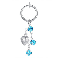 Dangled Fake Belly Ring For Women Non Piercing Clip On Fake Navel Jewelry